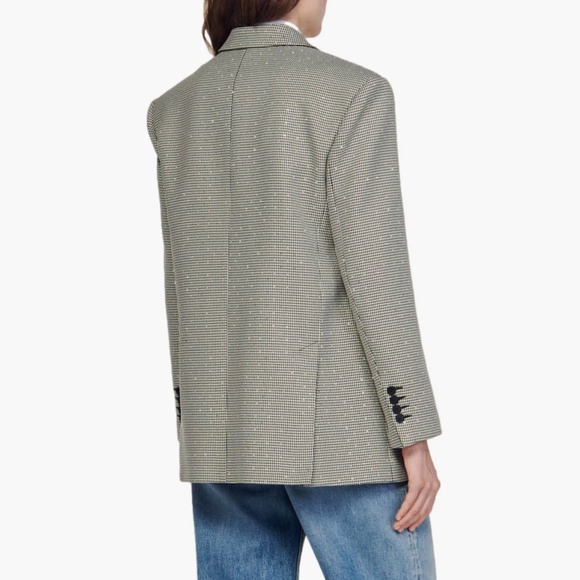 Toinu Crystal Detail Houndstooth Check Blazer - Picture 2 of 6